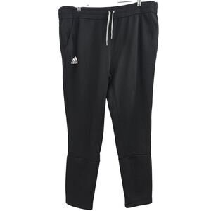 NWT Adidas Mens M Team Tap Track Pants Athletic Tapered Jogger Training Black XL
